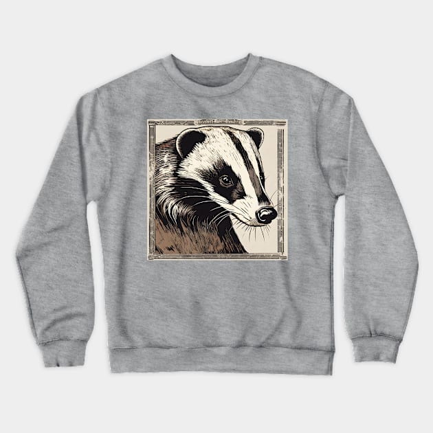 Ai Generated Badger Crewneck Sweatshirt by BoombasticArt